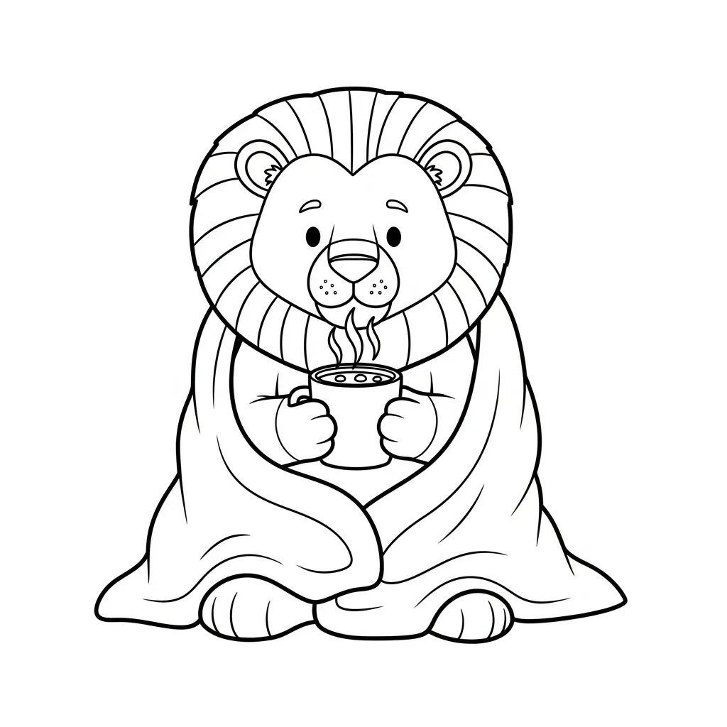 León para colorear en línea para niño