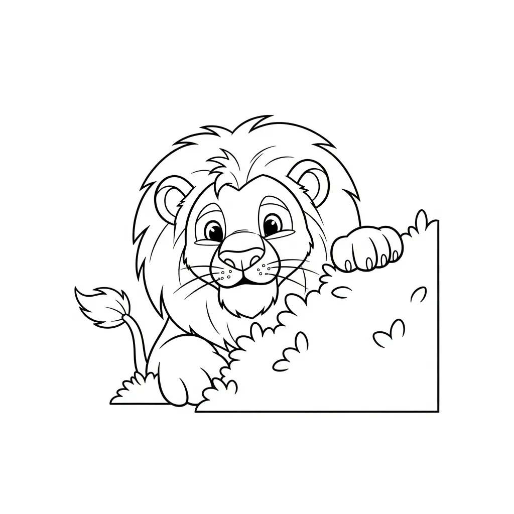 León para colorear para imprimir para niños