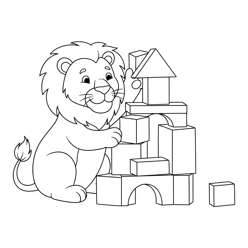 descargar León para colorear gratis