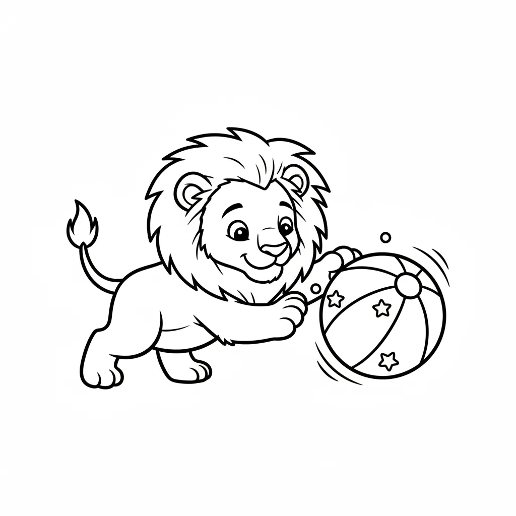 León para colorear para bebé para imprimir