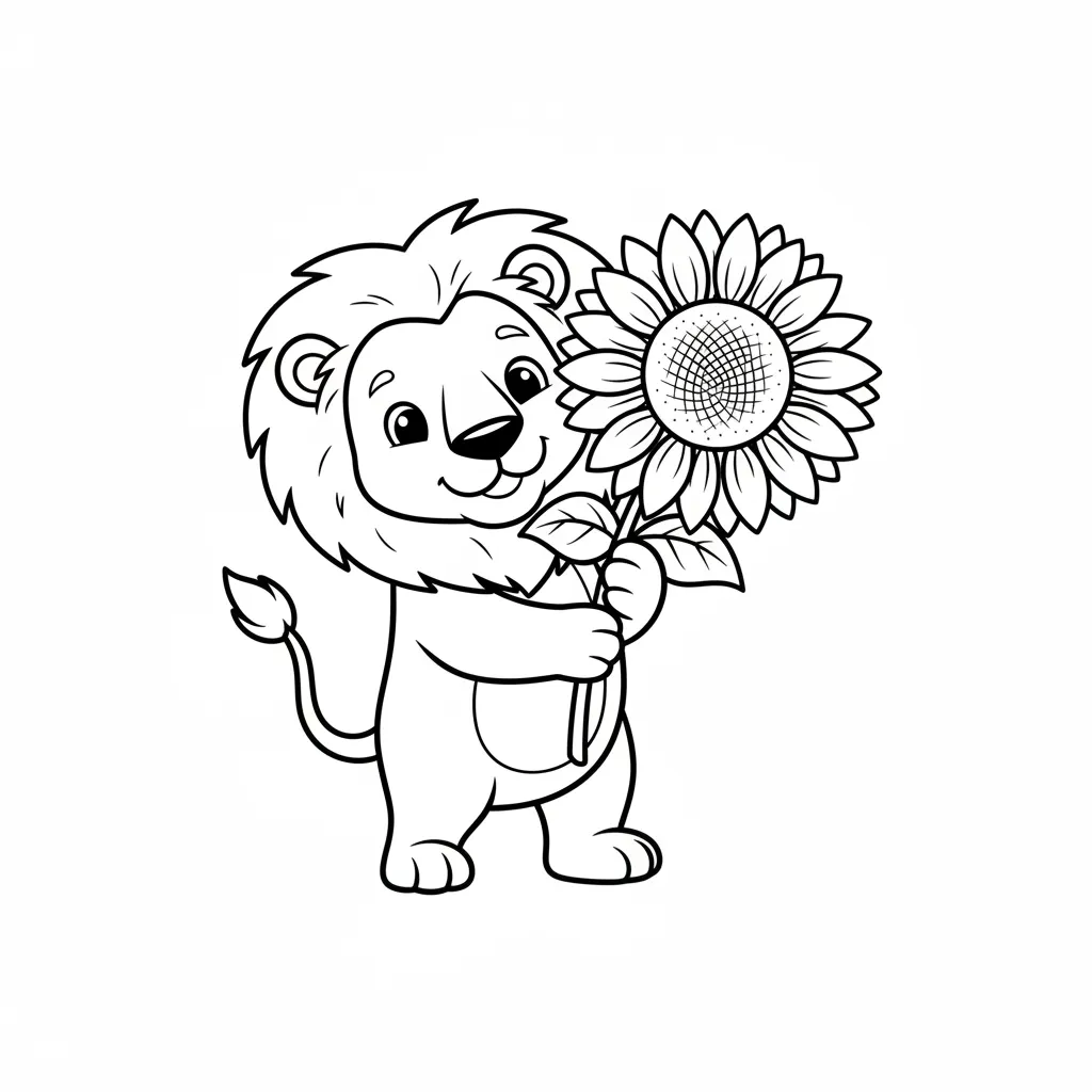 León para colorear para imprimir para niños 1