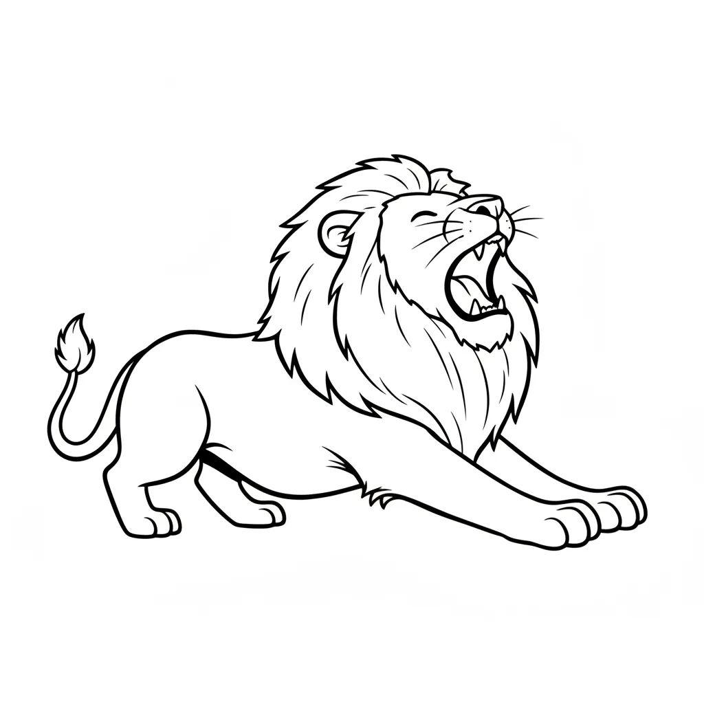León para colorear educativo para niño