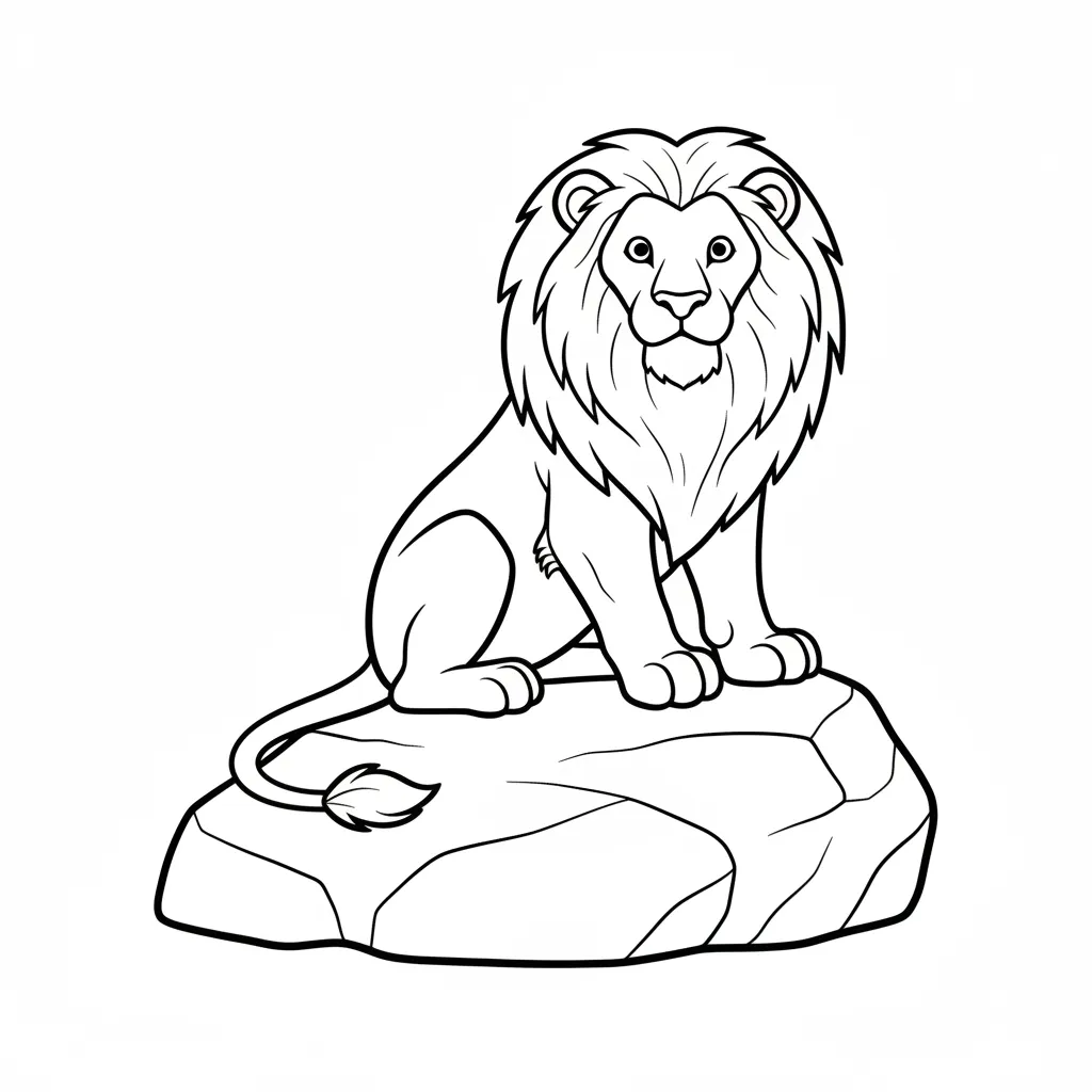 León para colorear y recortar