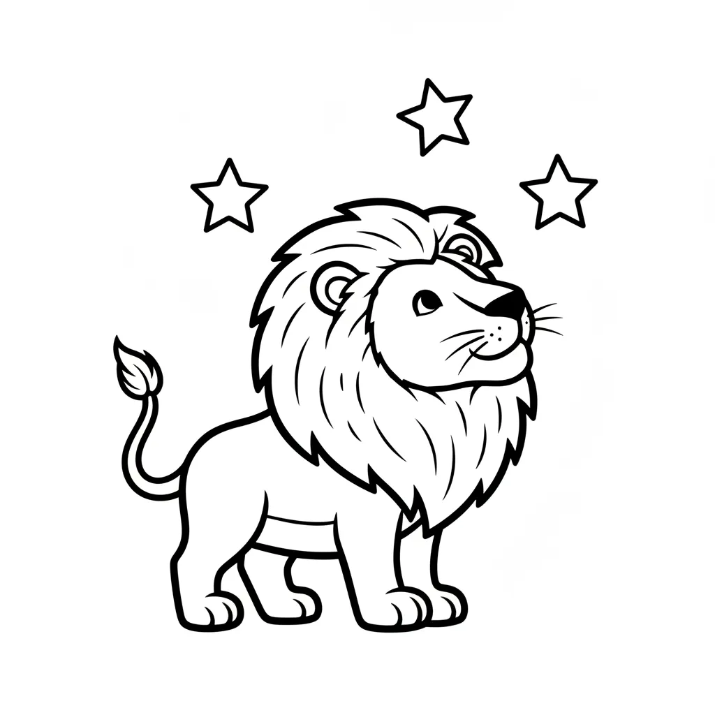 León para colorear para niño de 4 años