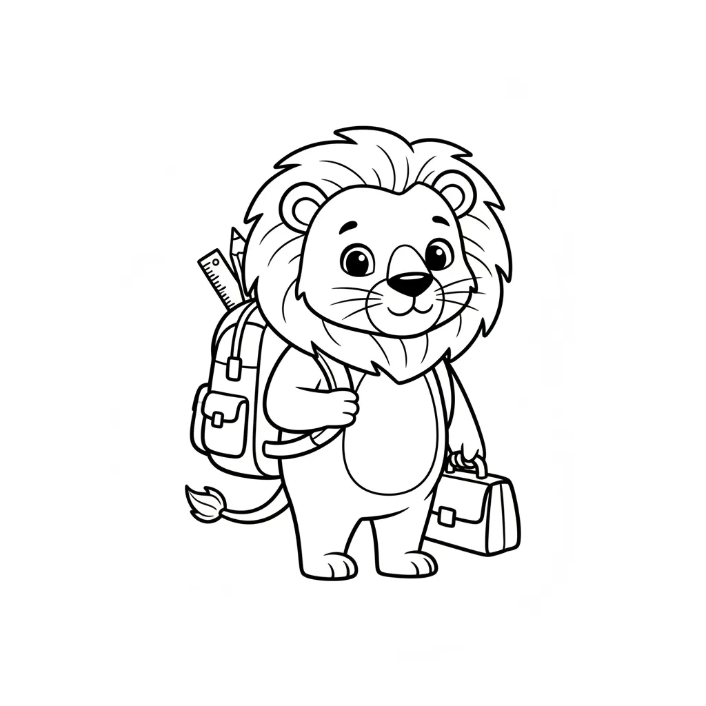 León para colorear para niño de 4 años 1