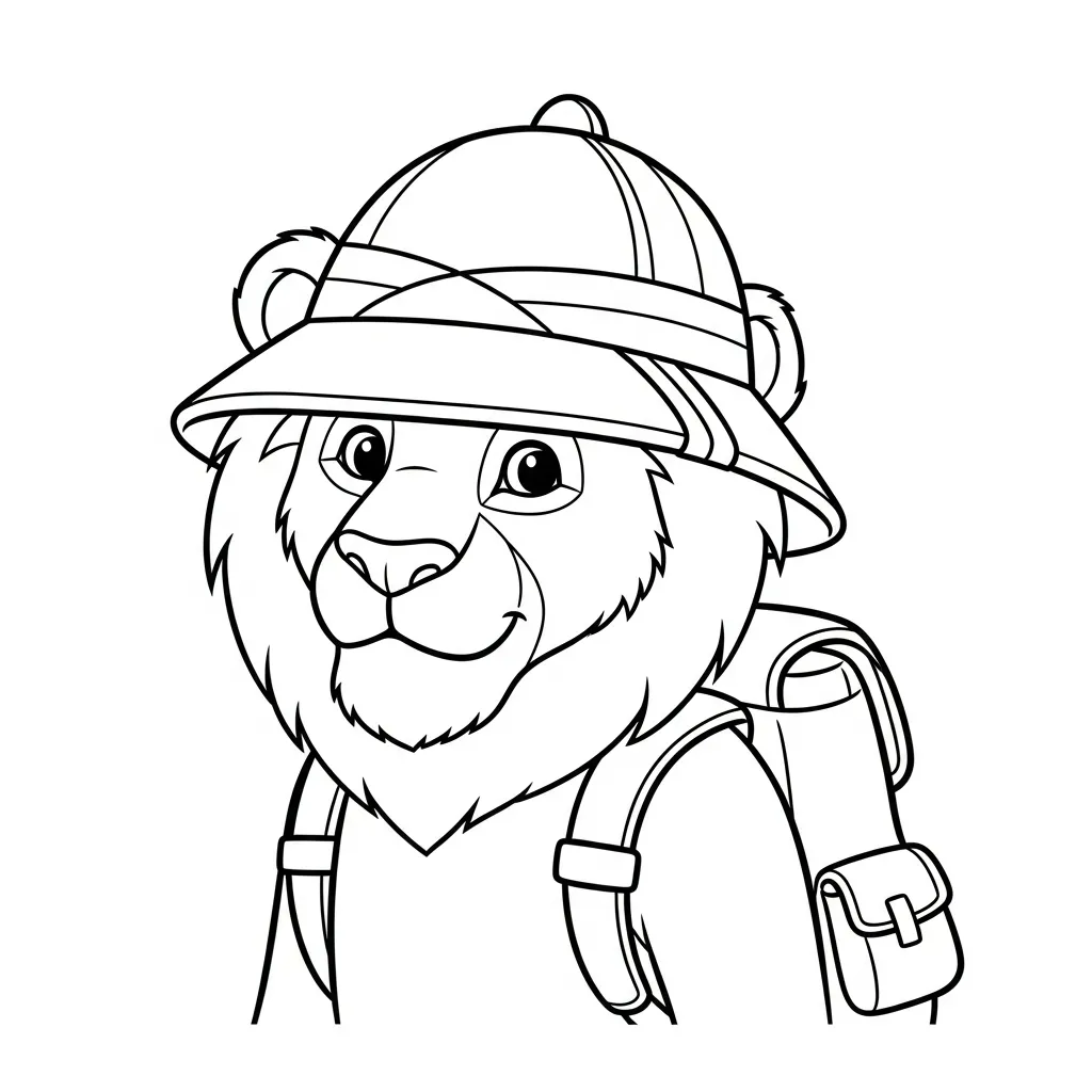 León para colorear para niño