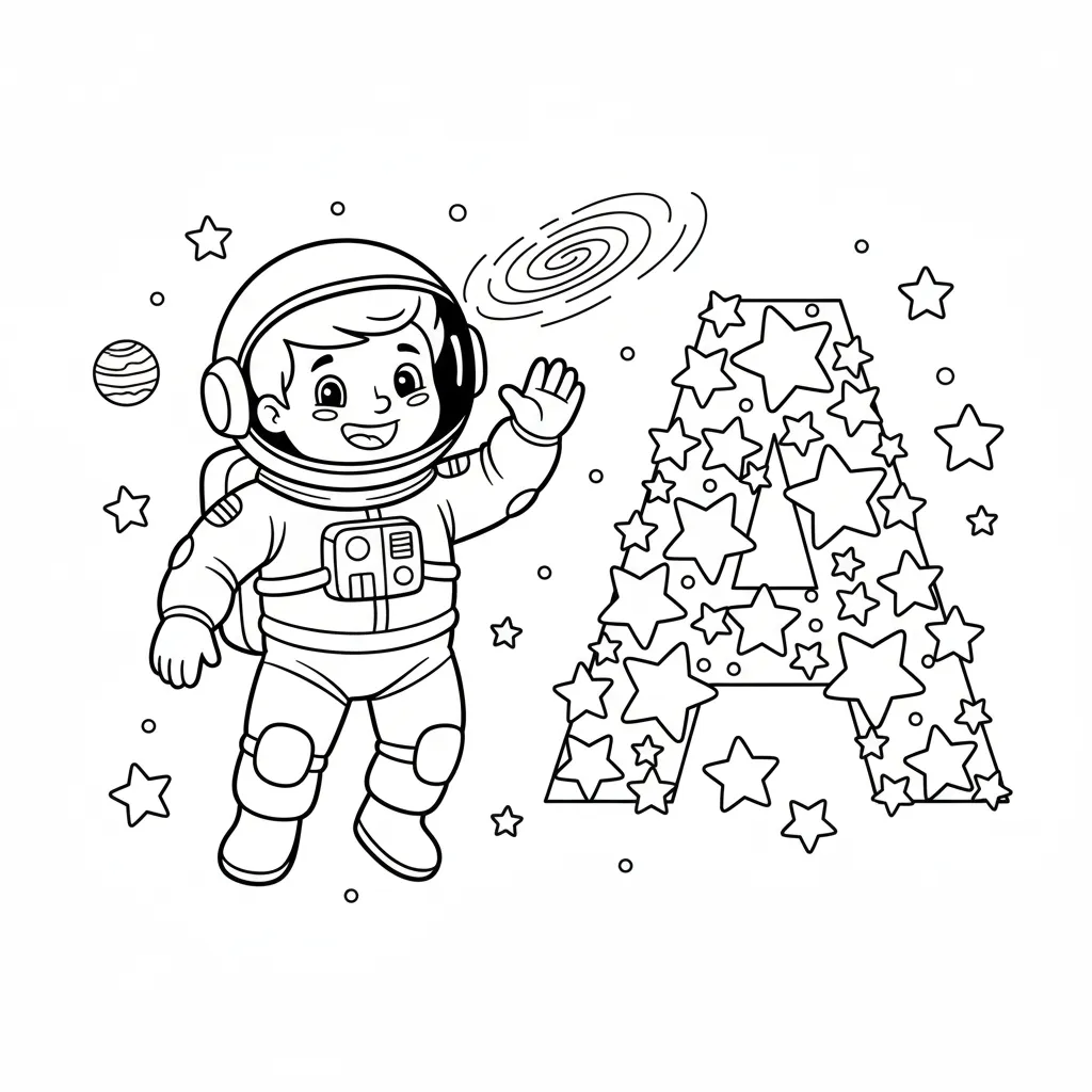 Letra A 1 para colorear para imprimir pdf