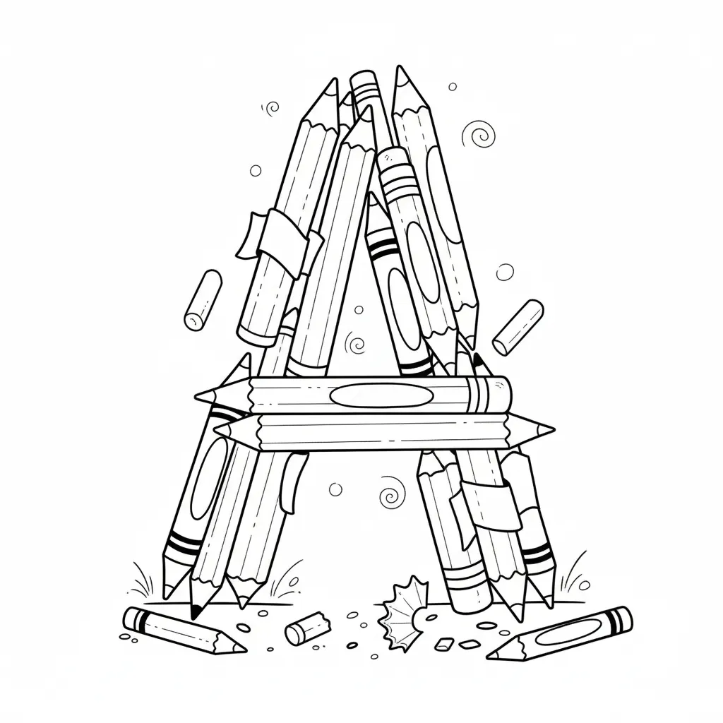 Letra A 13 para colorear para imprimir gratis