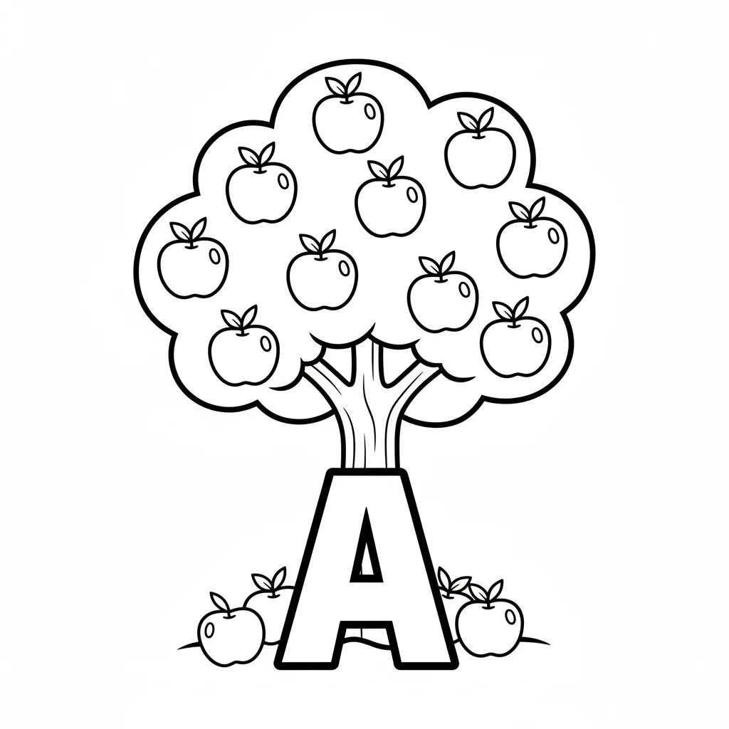 para imprimir Letra A 15 para colorear gratis