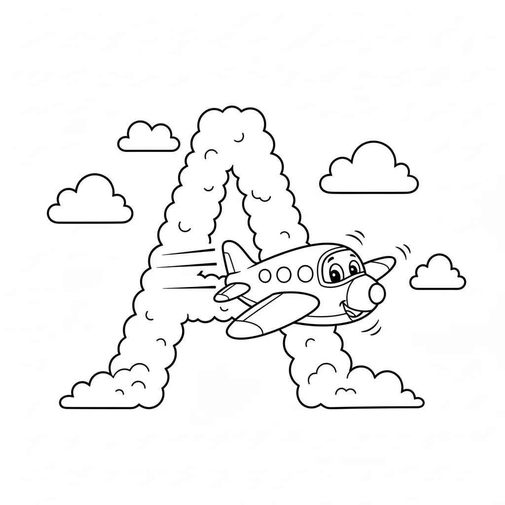 Letra A 16 para colorear para niños para descargar