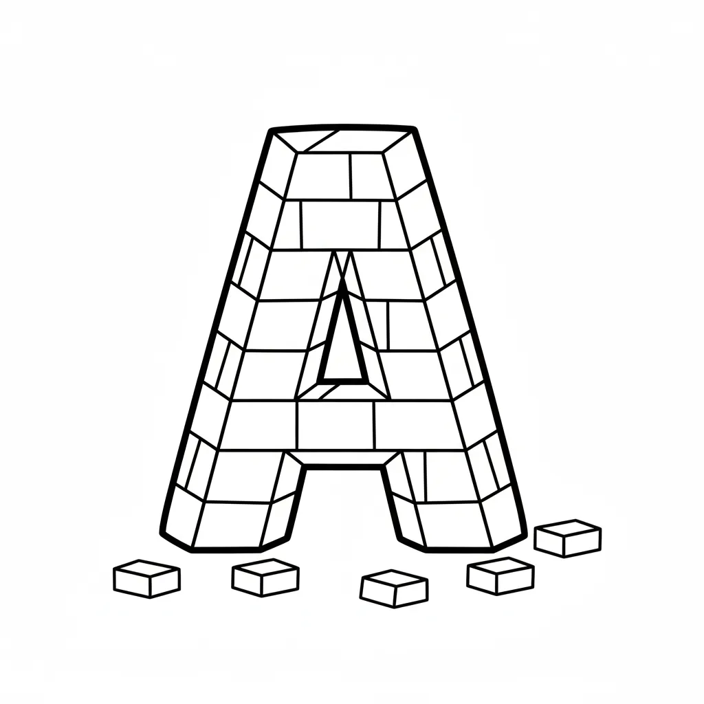 Letra A 17 para colorear de para niños