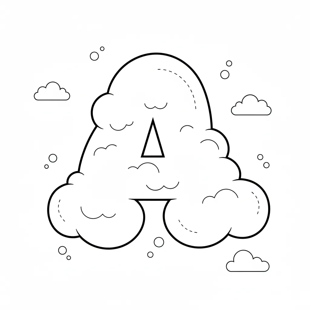 Letra A 2 para colorear gratis para niños