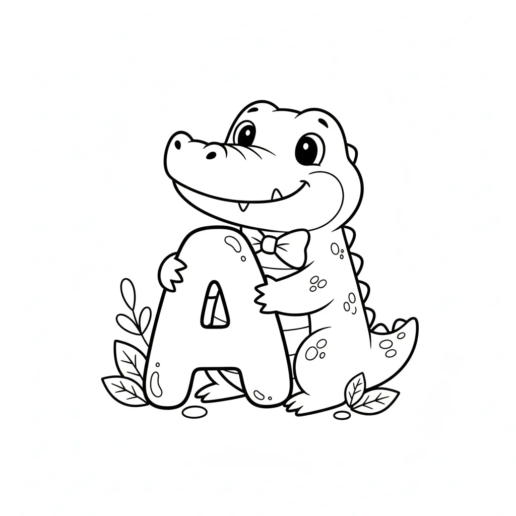 Letra A 3 para colorear para imprimir para niños