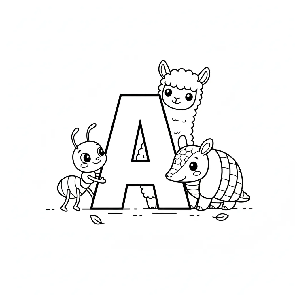 Letra A 5 para colorear para niño