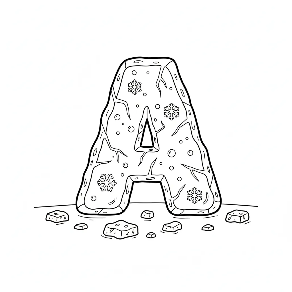 Letra A 6 para colorear para bebé para imprimir