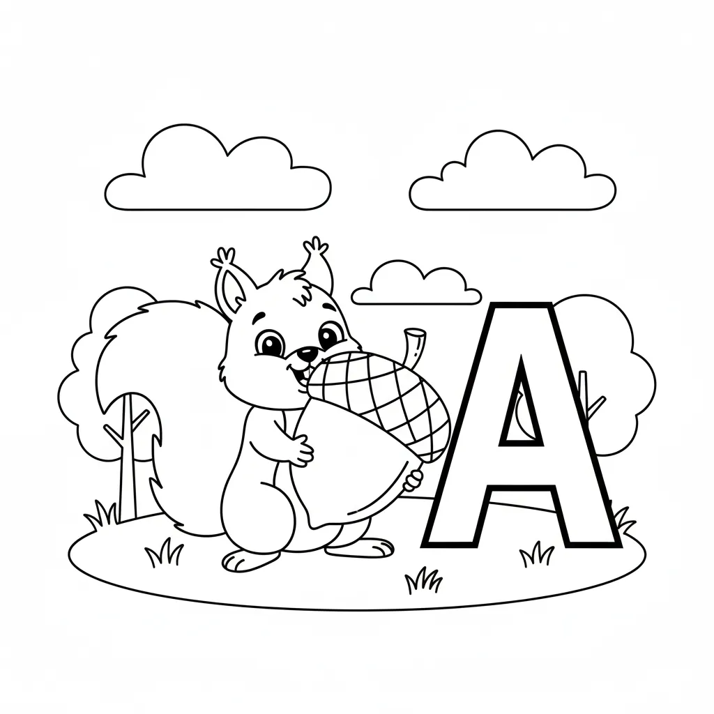 Letra A 7 para colorear para imprimir para niño de 9 años