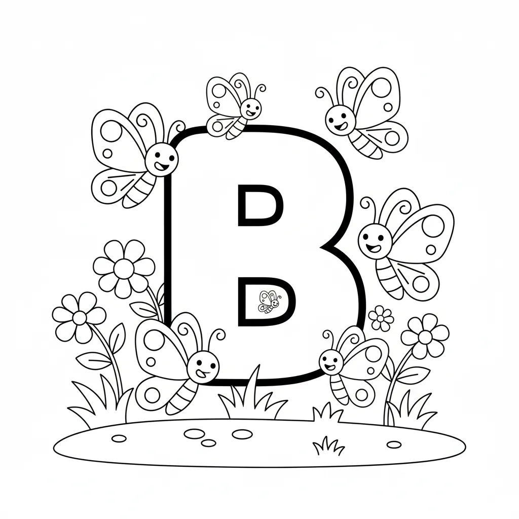 Letras 4 para colorear para niño