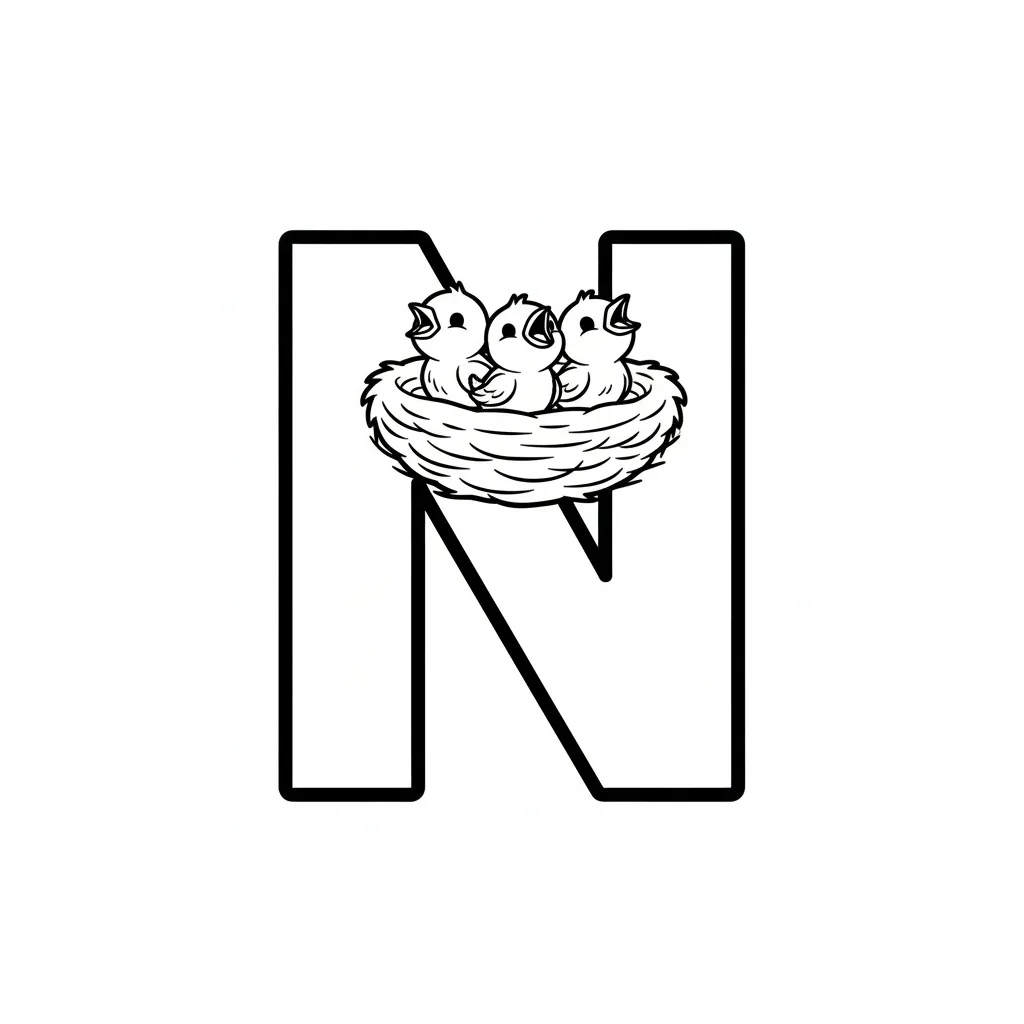 Letras 7 para colorear para niños para imprimir gratis