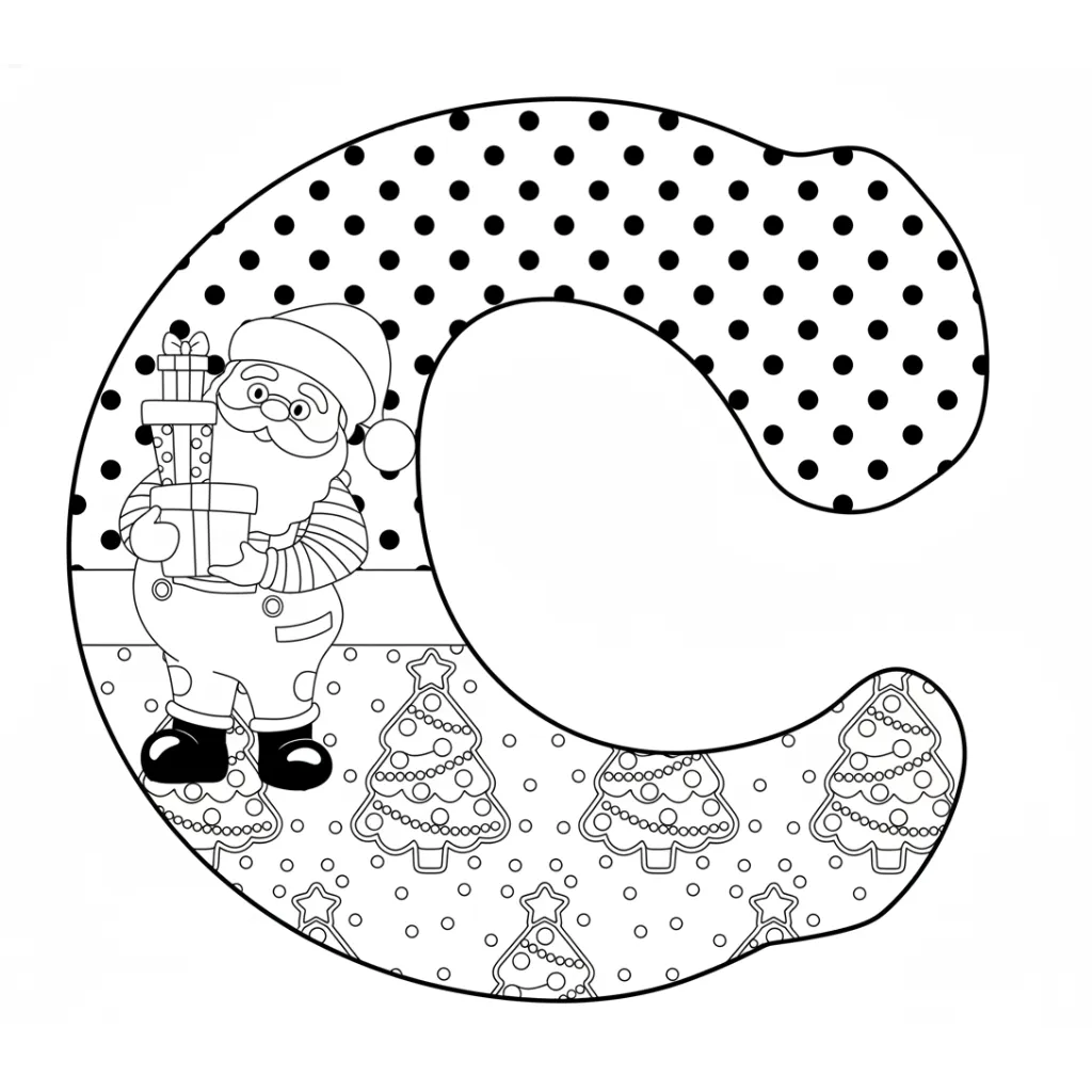 Letras De Navidad 1 para colorear para imprimir kawaii