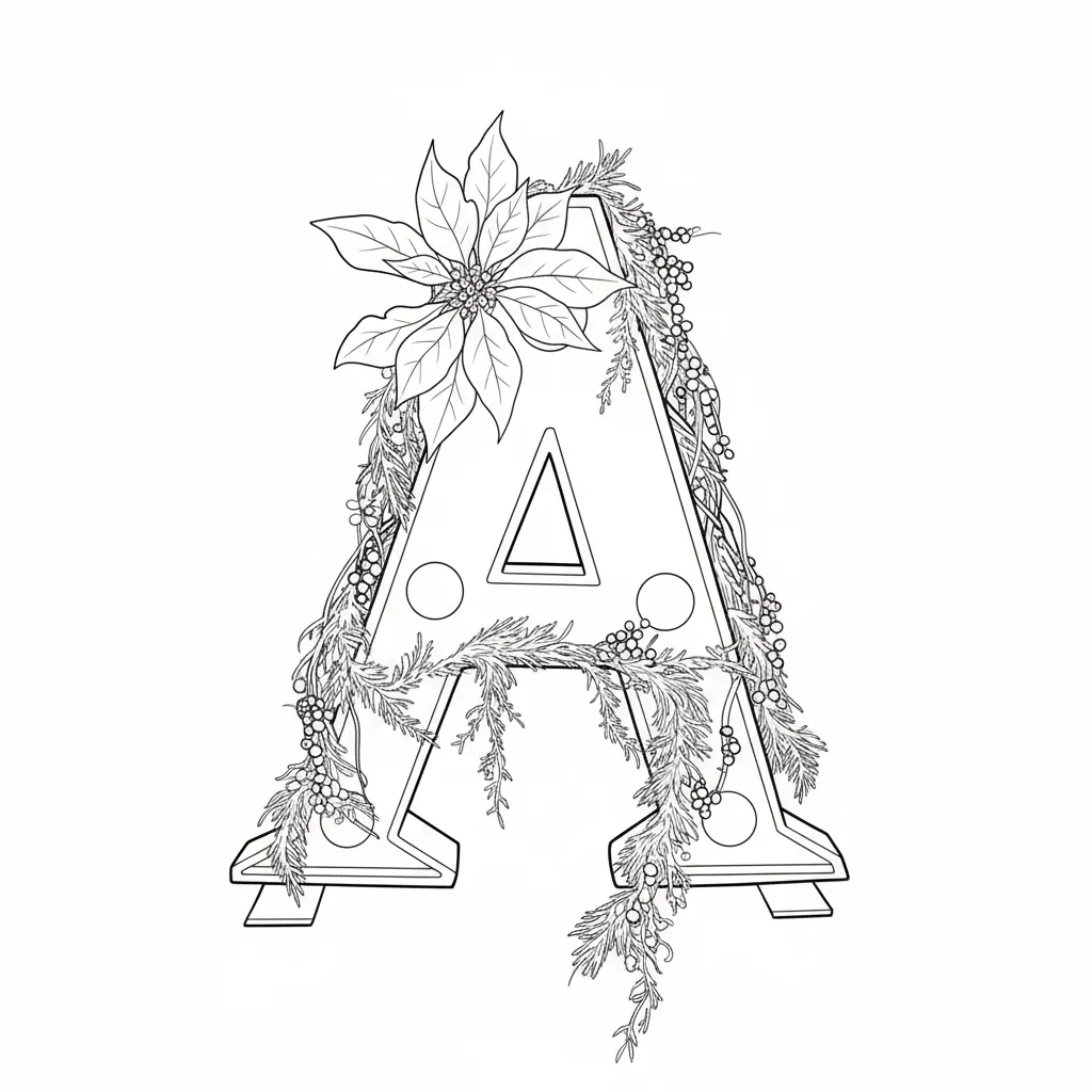 Letras De Navidad 10 para colorear gratis para imprimir