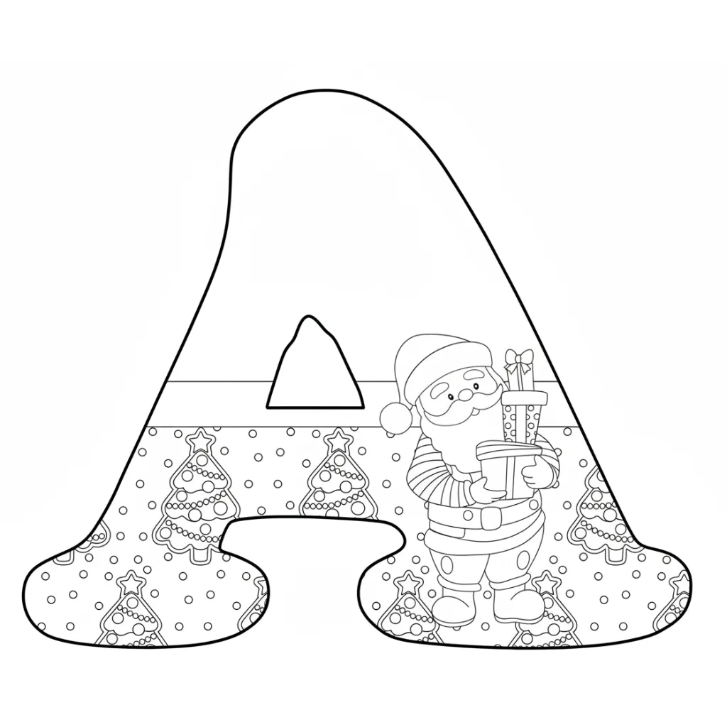 Letras De Navidad 12 para colorear para niño de 10 años