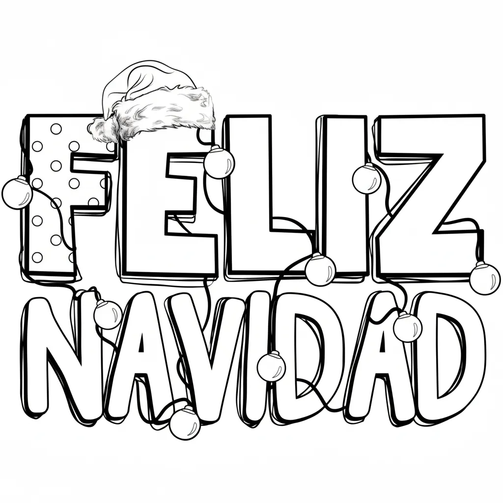 Letras De Navidad 16 para colorear educativo para niño