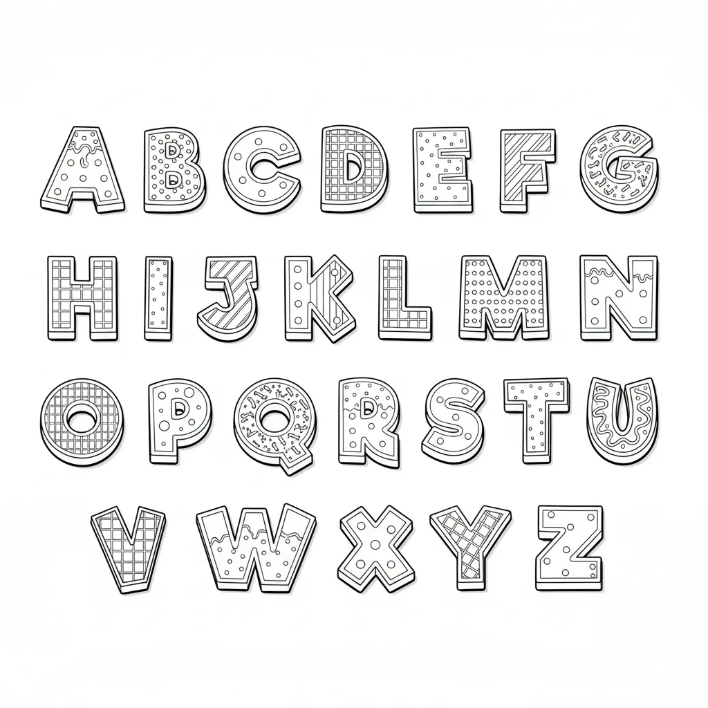 Letras De Navidad 19 para colorear y recortar para imprimir