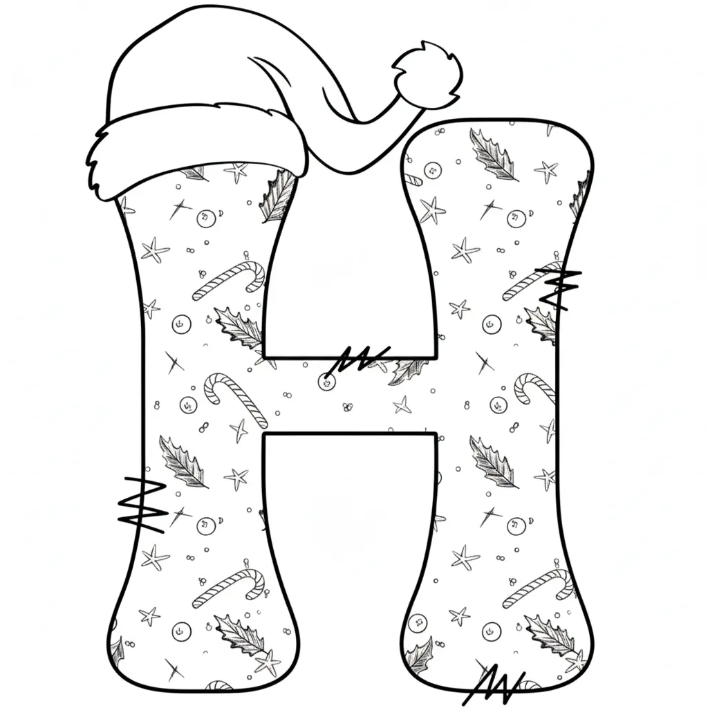 Letras De Navidad 2 para colorear para imprimir para niño de 6 años