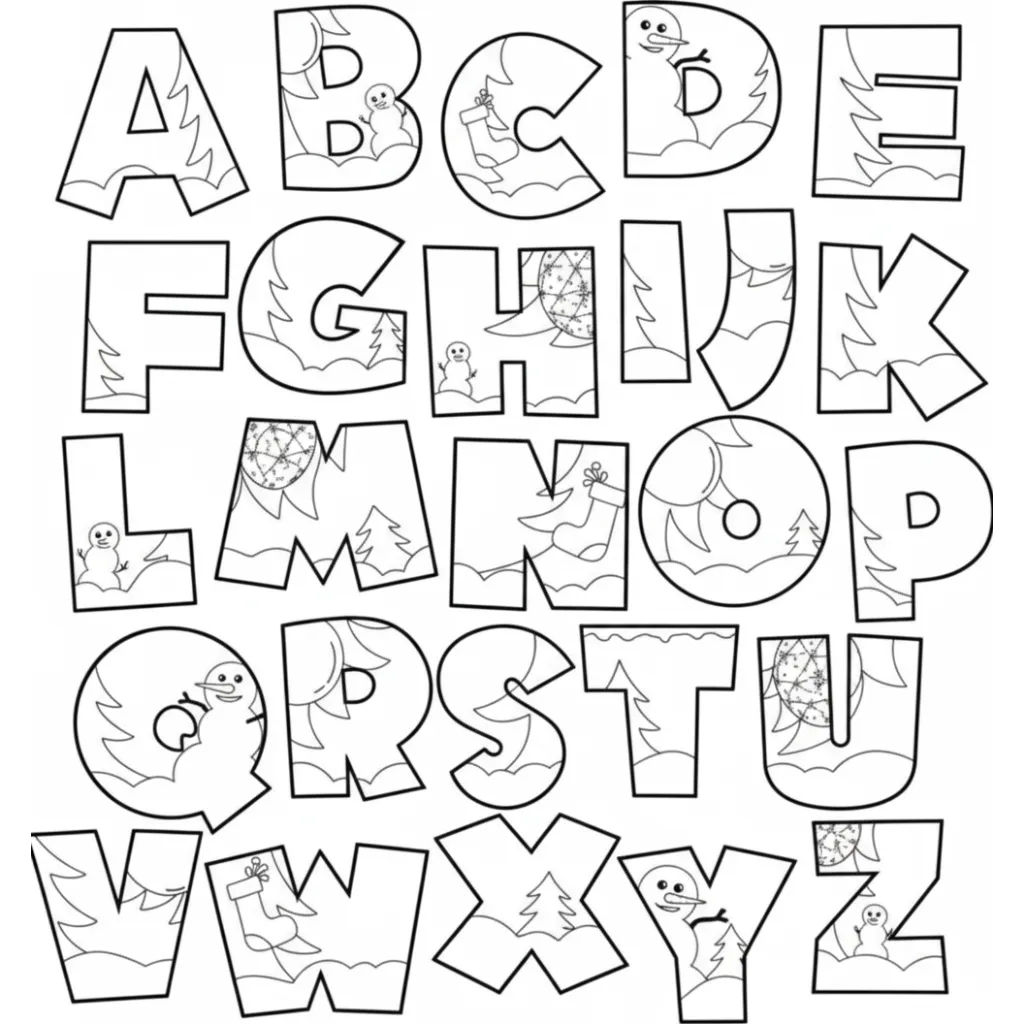 Letras De Navidad 20 para colorear para imprimir para niño de 2 años