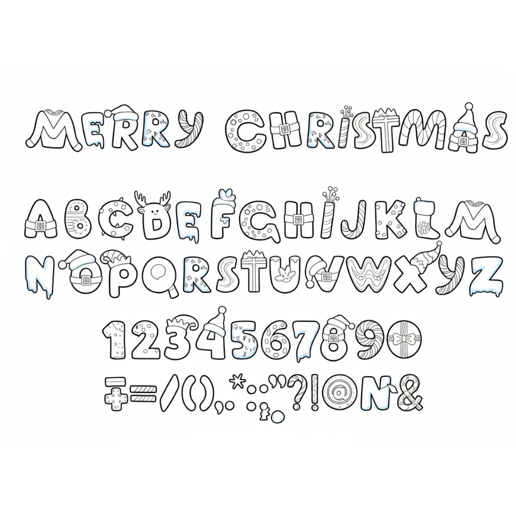 Letras De Navidad 21 para dibujar e imprimir