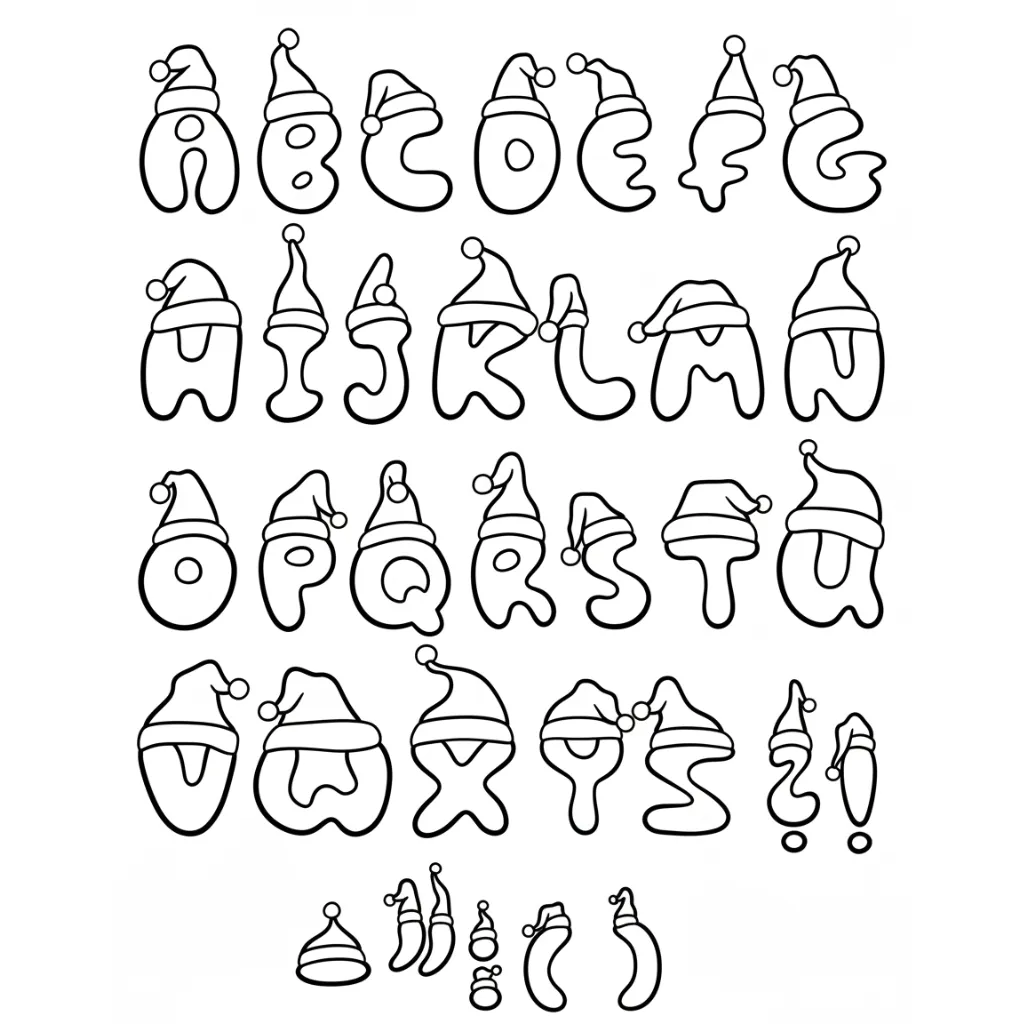 imprimir Letras De Navidad 22 para colorear para niño