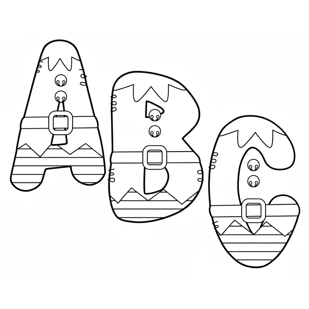 Letras De Navidad 25 para dibujar e imprimir