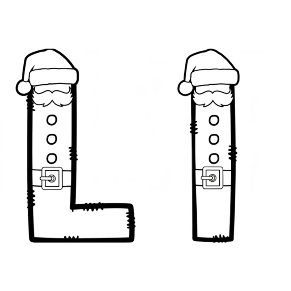 Letras De Navidad 8 para colorear para bebé para imprimir