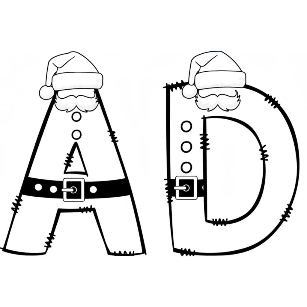Letras De Navidad 9 para colorear para imprimir para niño de 3 años