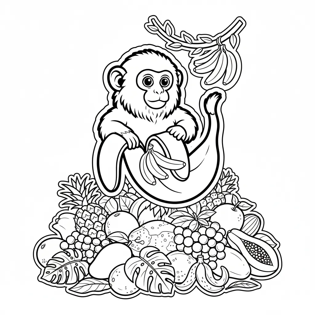 Makakini Bananini para dibujar en línea