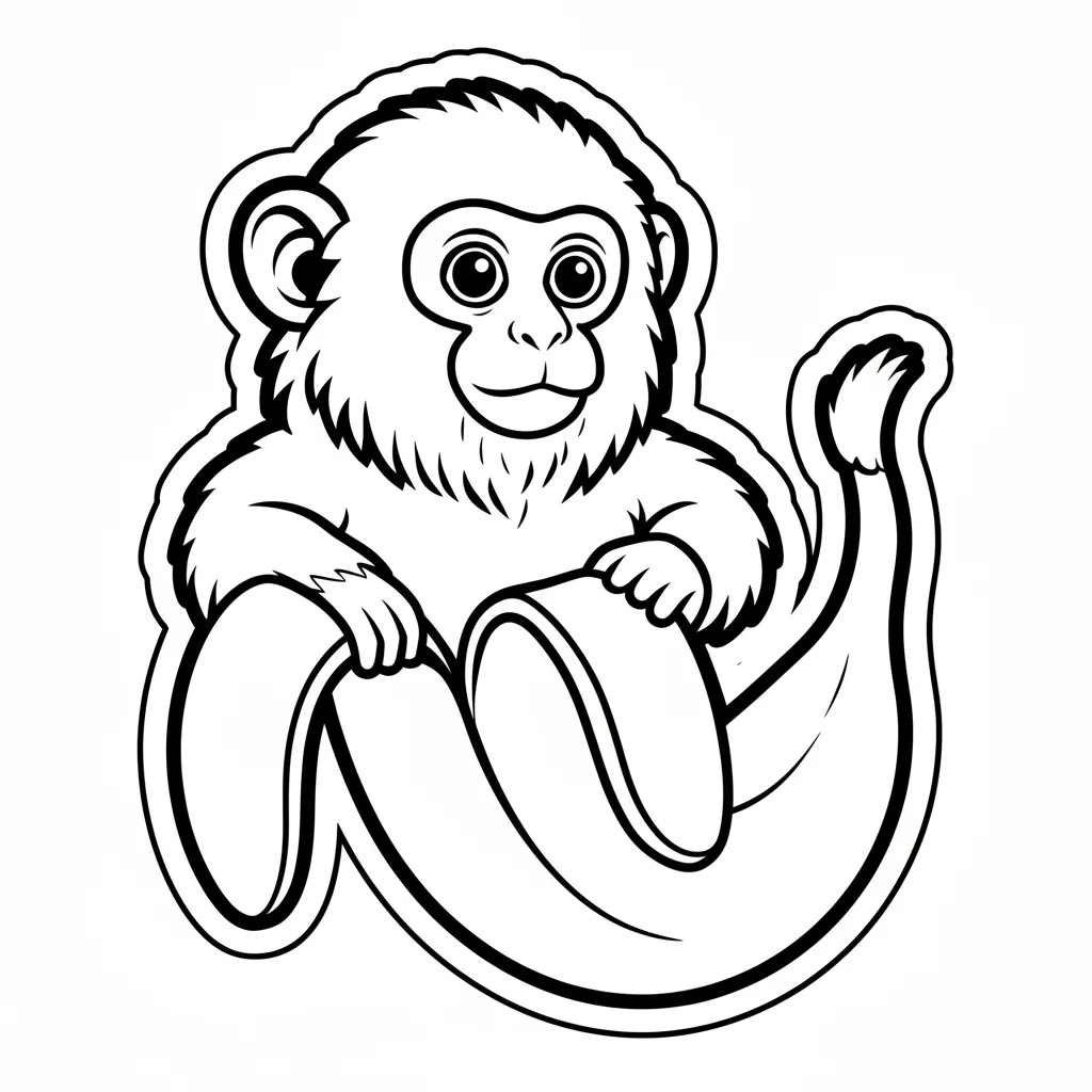 Makakini Bananini para colorear para niño de 4 años 1