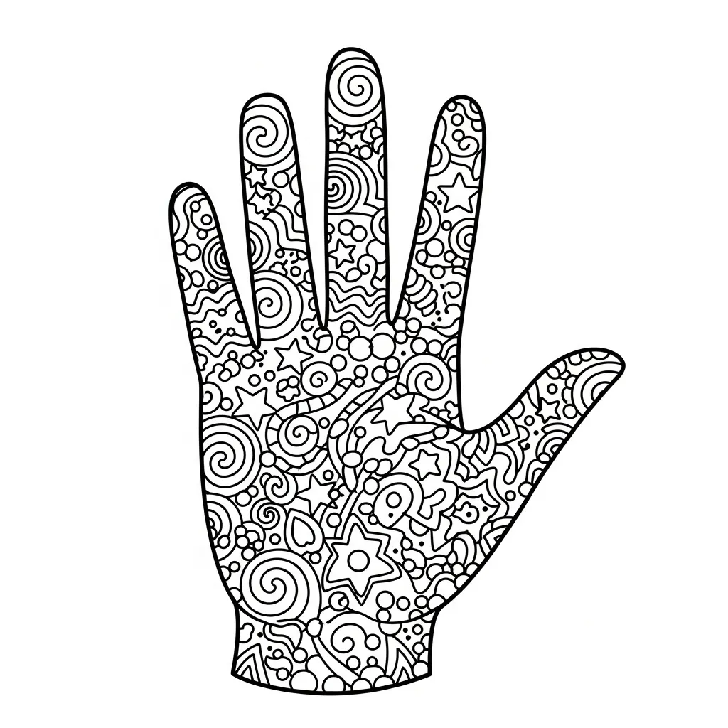 Manos para colorear para imprimir