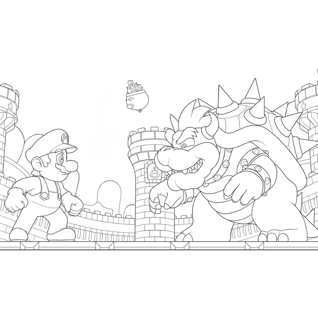 Mario 1 para colorear para imprimir para niño de 12 años