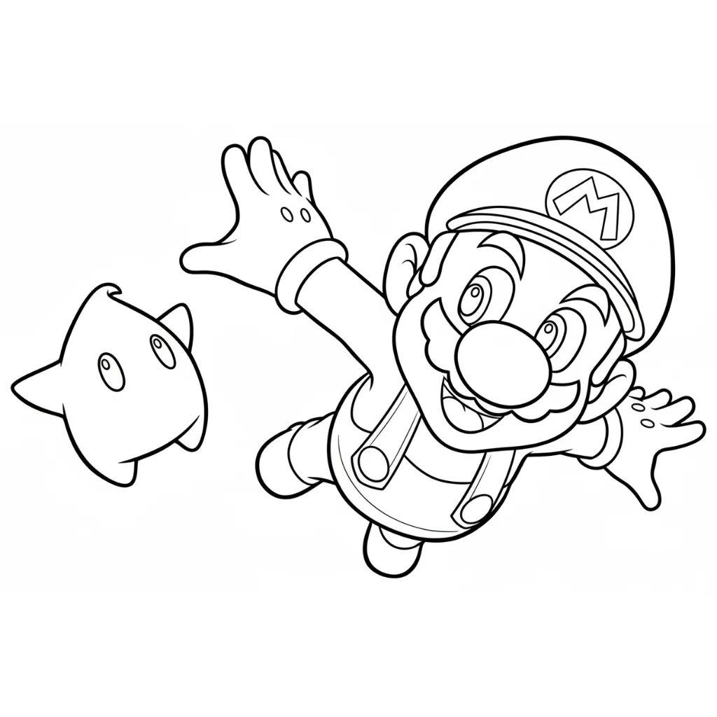 Mario 10 para colorear para imprimir