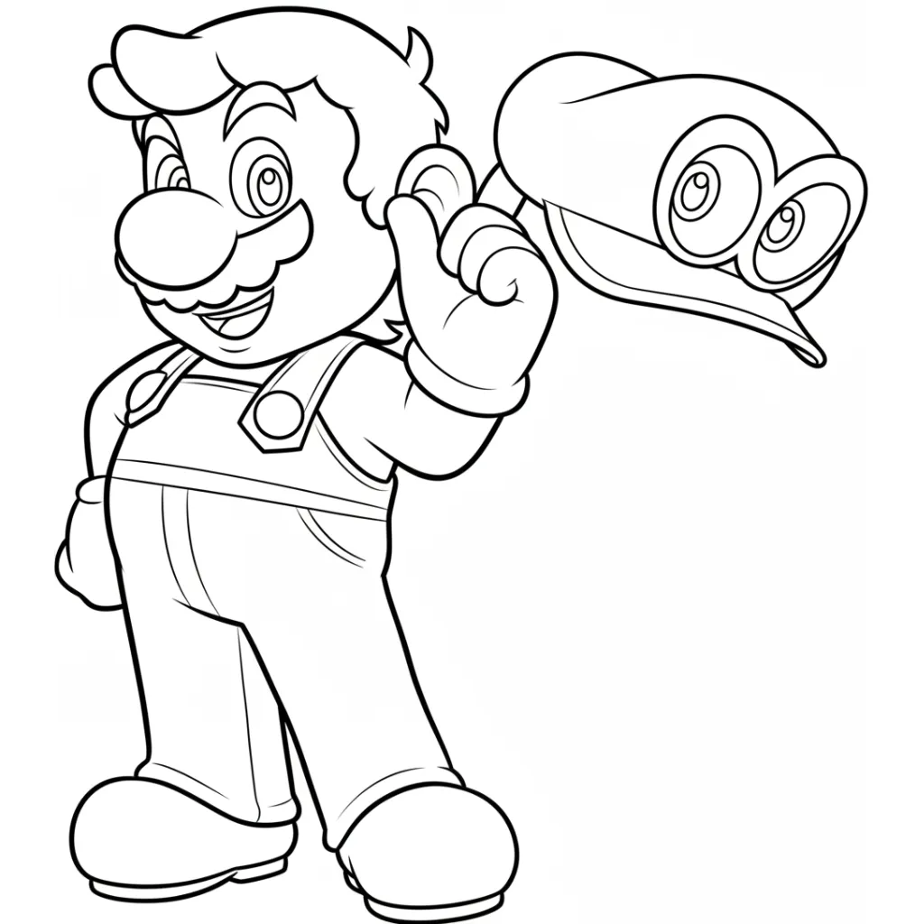 Mario 14 para colorear para niño para imprimir gratis