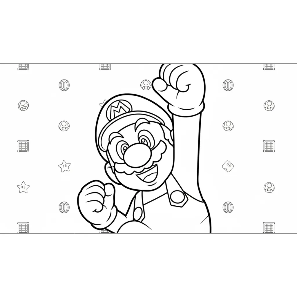 Mario 15 para colorear y dibujos