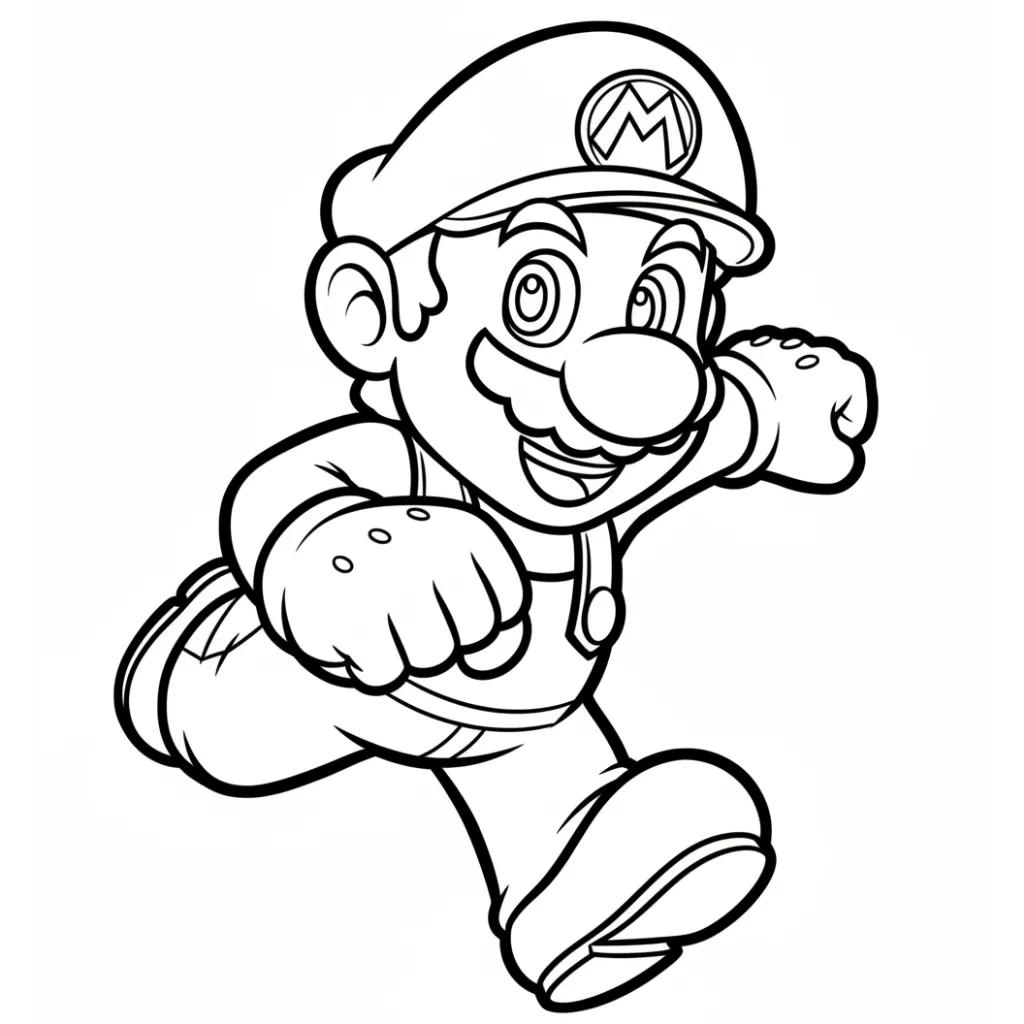 Mario 23 para colorear para imprimir para niño de 6 años