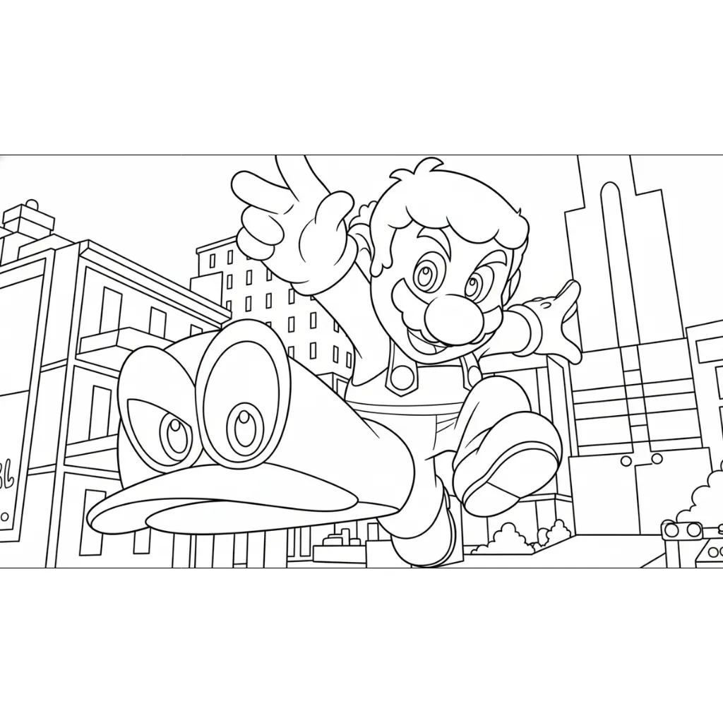 Mario 6 para colorear para imprimir pdf gratis