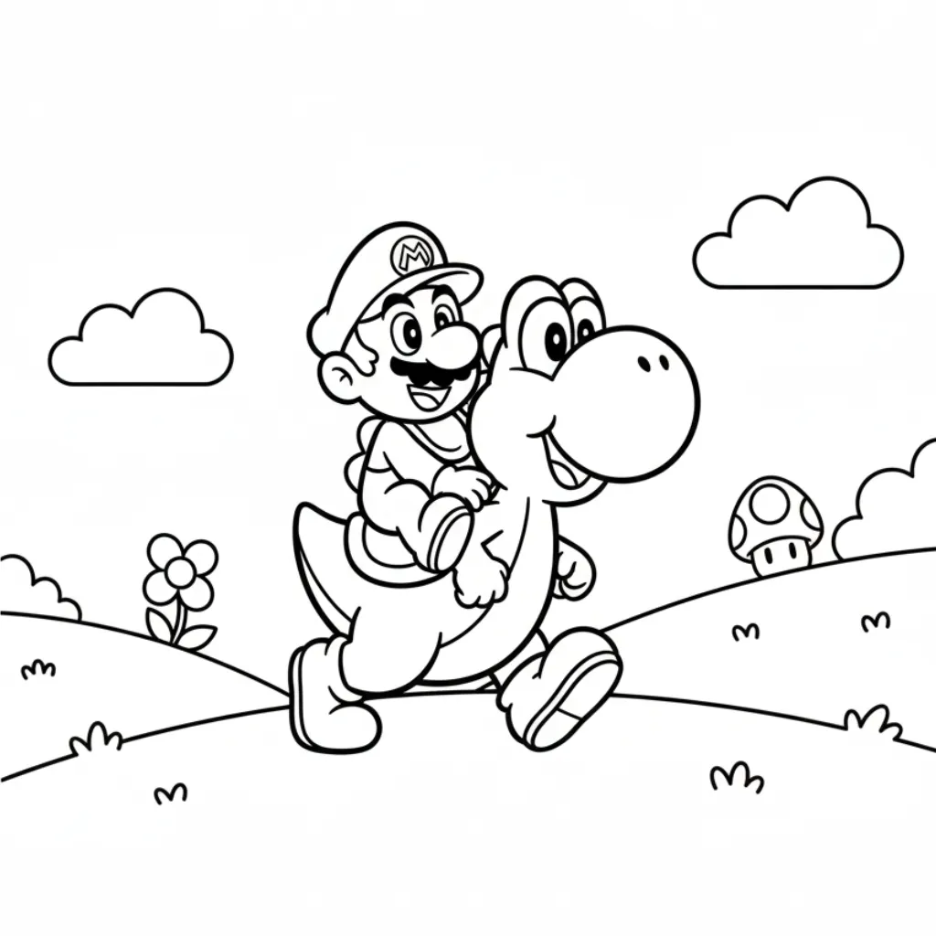 Mario Bros16 para colorear para imprimir gratis