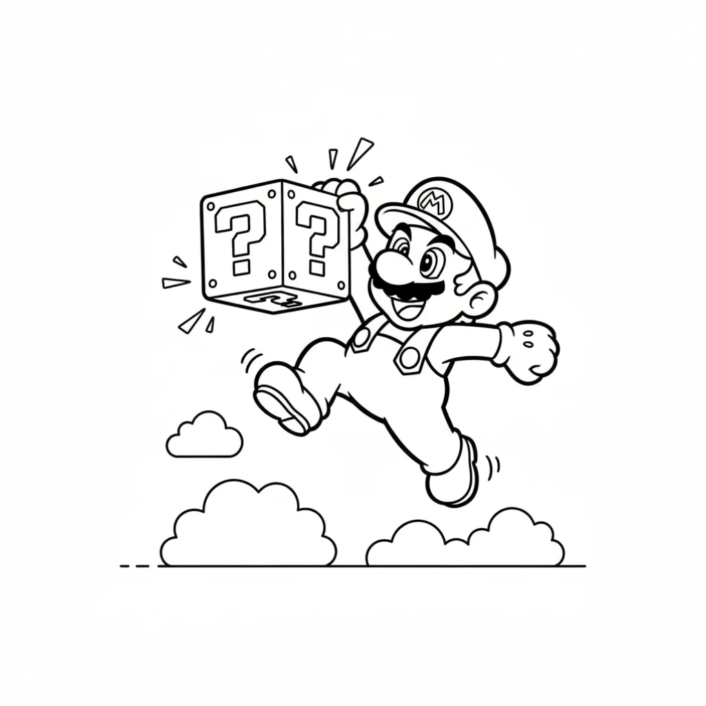 Mario Bros2 para colorear para imprimir para niño de 8 años