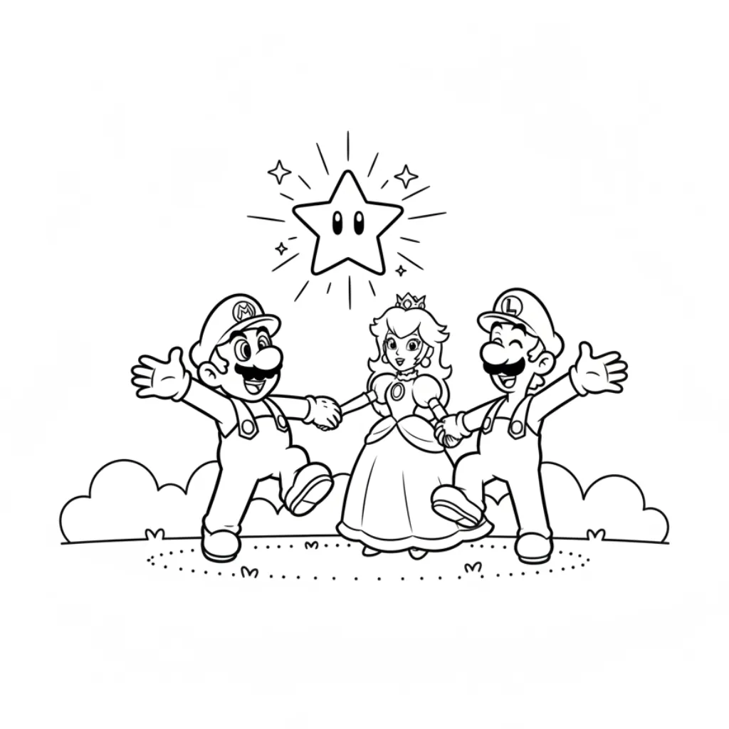 Mario Bros9 de niño para colorear para imprimir
