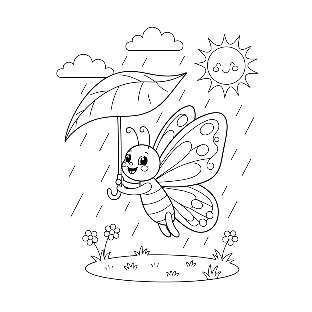 Mariposa 12 para colorear para niño de 5 años