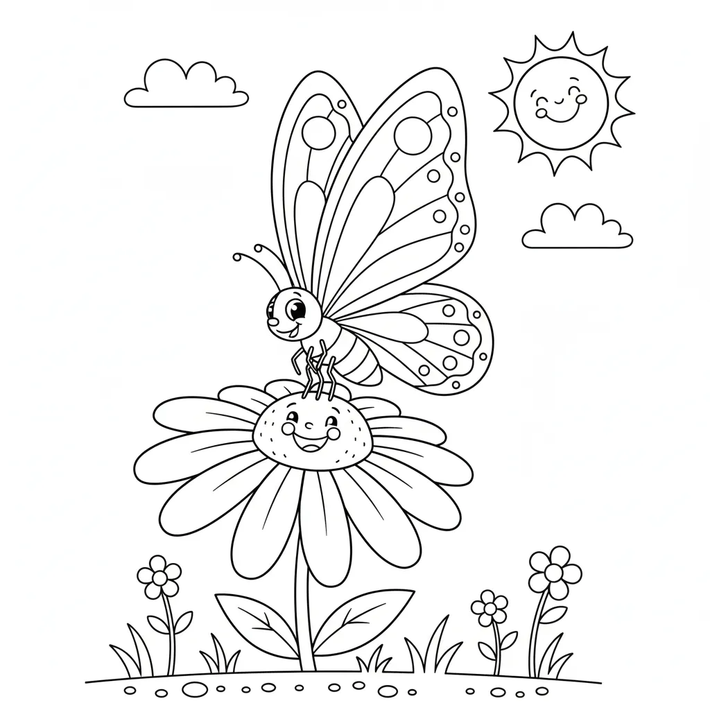 Mariposa 14 para colorear para niño de 7 años