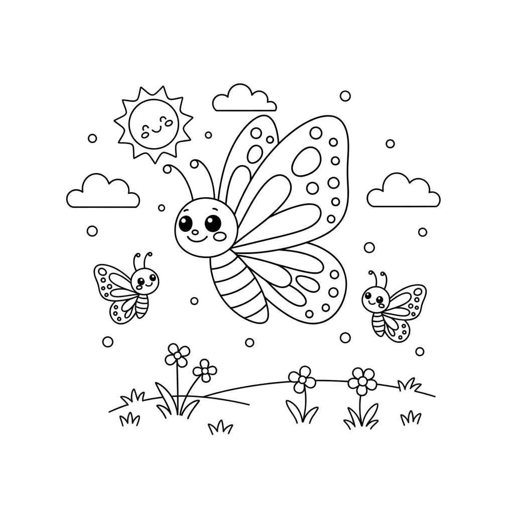 Mariposa 5 para colorear para imprimir para niño de 3 años