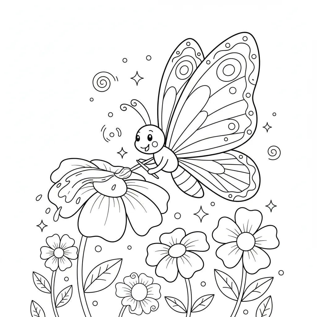 Mariposa 7 para colorear para primaria